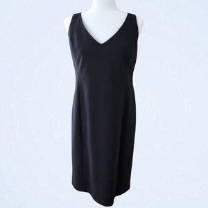 EILEEN FISHER Black Sleeveless V-Neck Dress w/ Zipper Side